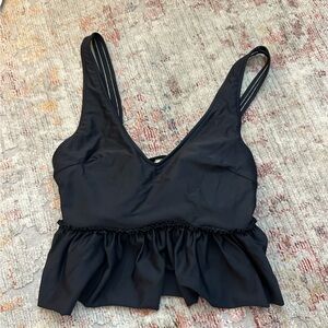 Kortni Jeane Black Peplum Bikini Top